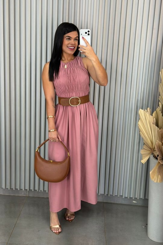 Vestido Linho com Busto no Laxtes